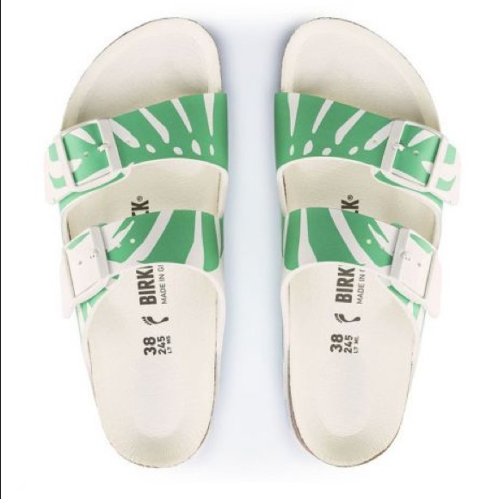 Birkenstock Arizona Monstera White/Bold Jade